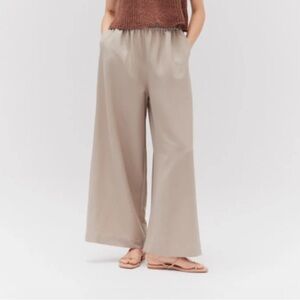 Wide Leg Women's Pants in Tan